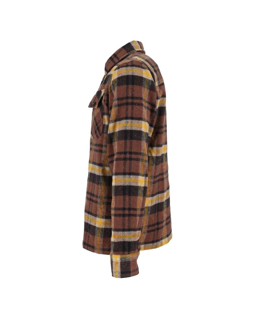 Schott Nyc Brown Check-Pattern Button-Up Shirt for men