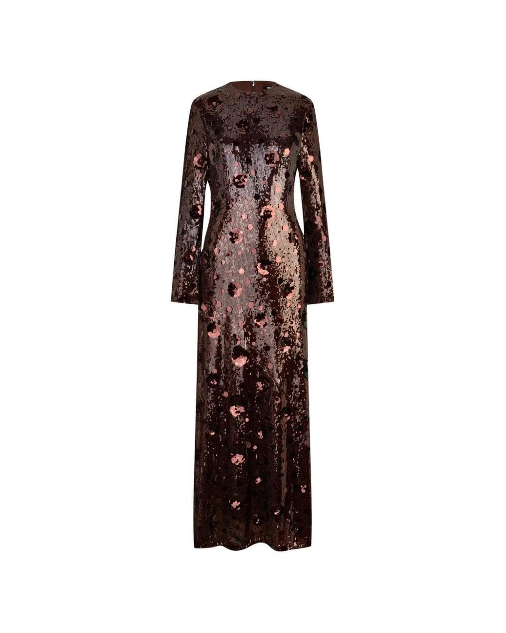 ROTATE BIRGER CHRISTENSEN Brown Robe Longue À Sequins