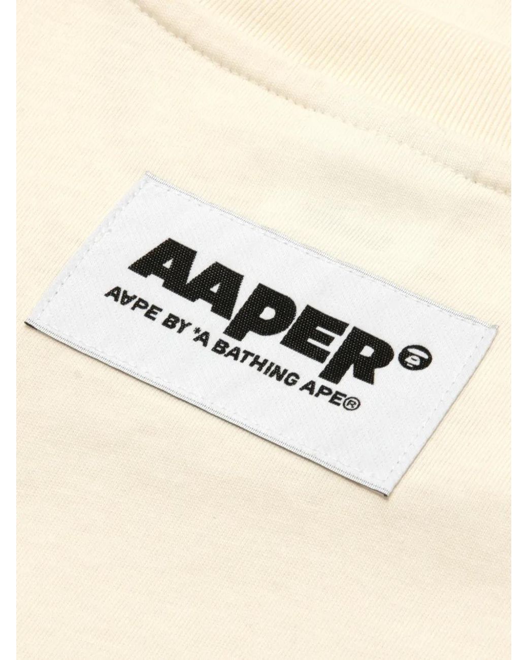 Aape By A Bathing Ape Natural Aaper-Print T-Shirt for men