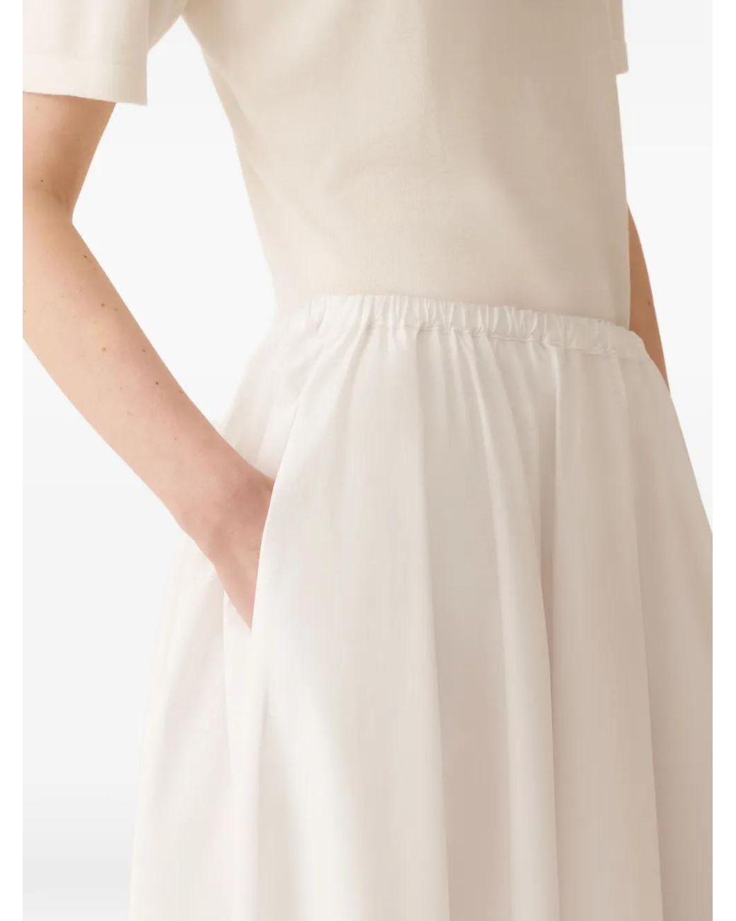 Fabiana Filippi White Elasticated Waist Skirt
