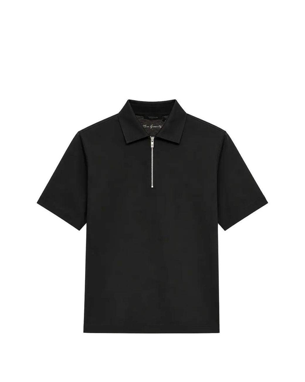 Tombolini Black Quarter-Zip Polo Shirt for men