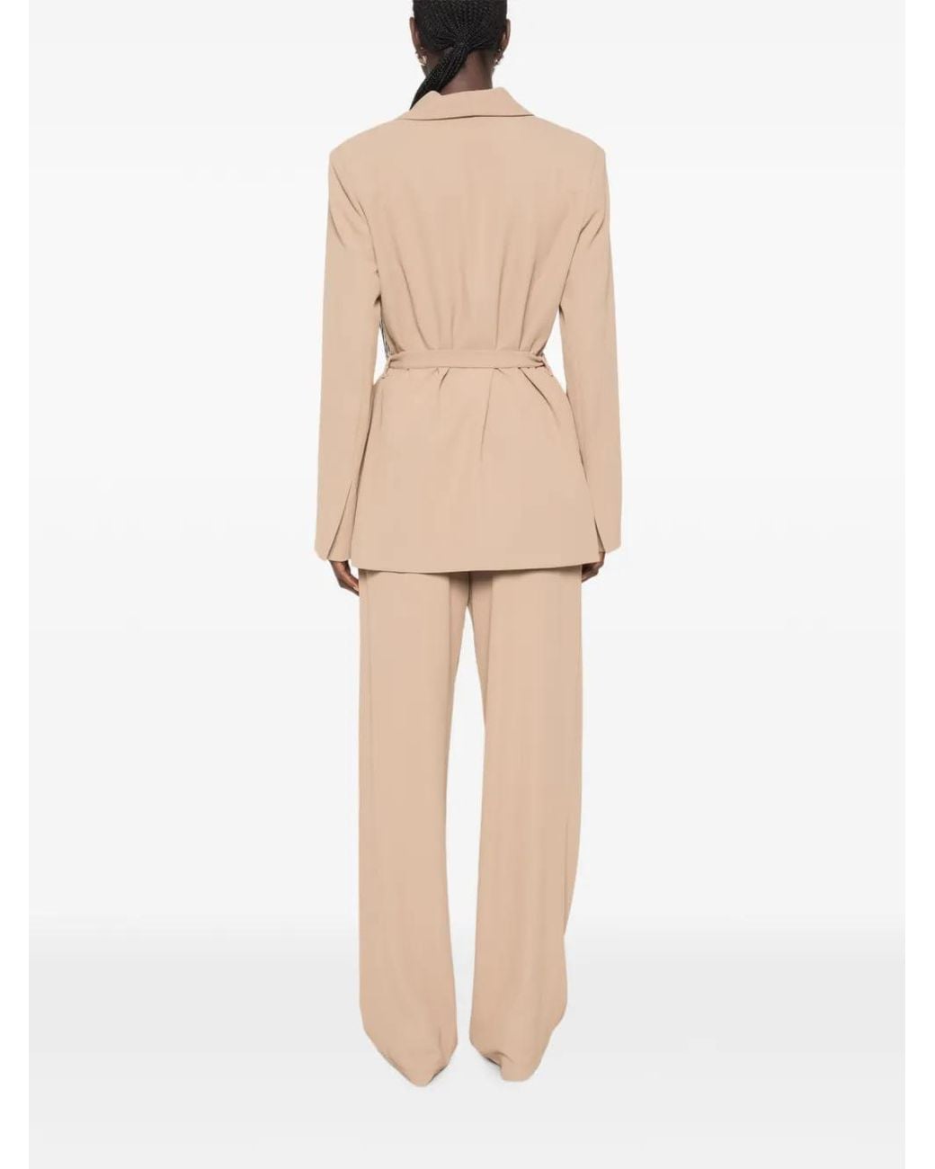 Imperial Natural Belted Shawl-Lapel Jacket
