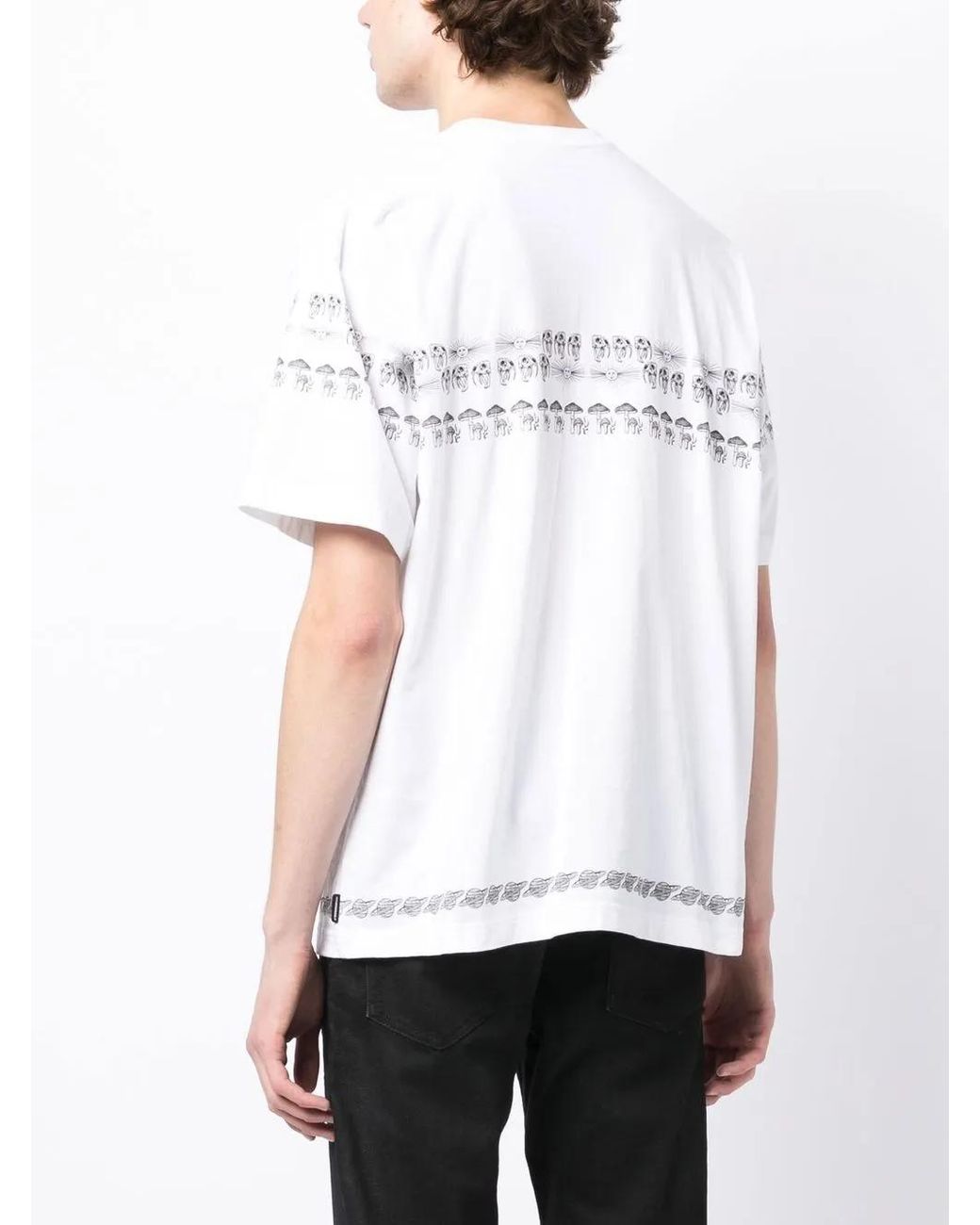 Neighborhood White Mushroom-Print Detail T-Shirt for men