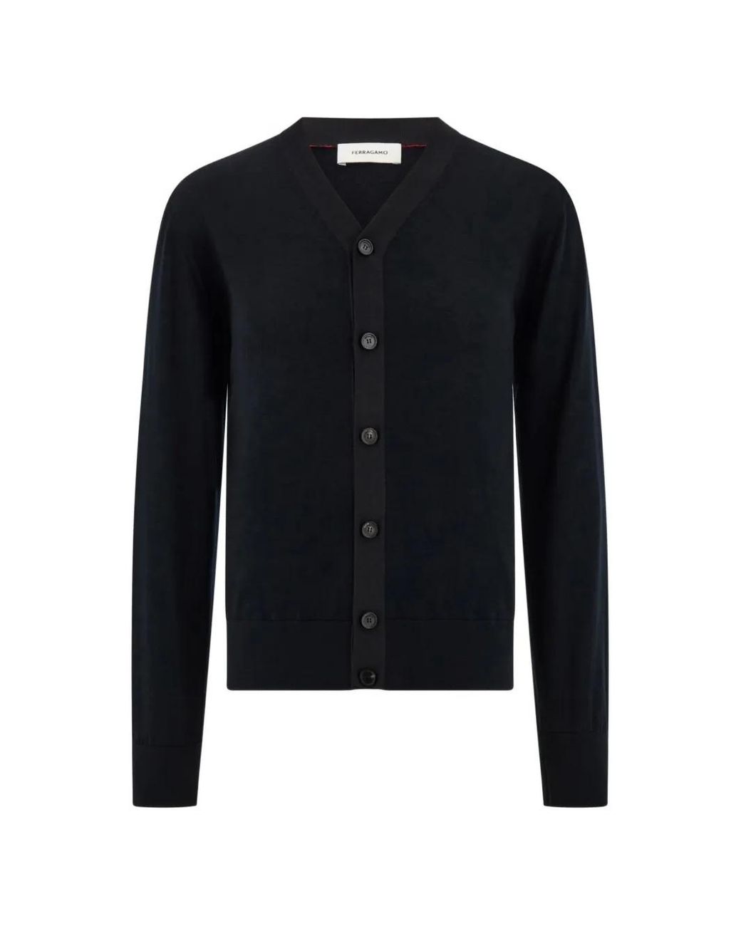 Ferragamo Blue V-Neck Button-Up Cardigan for men