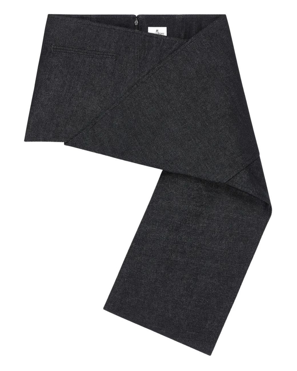 Courreges Black Asymmetrical-Panel Denim Mini Skirt