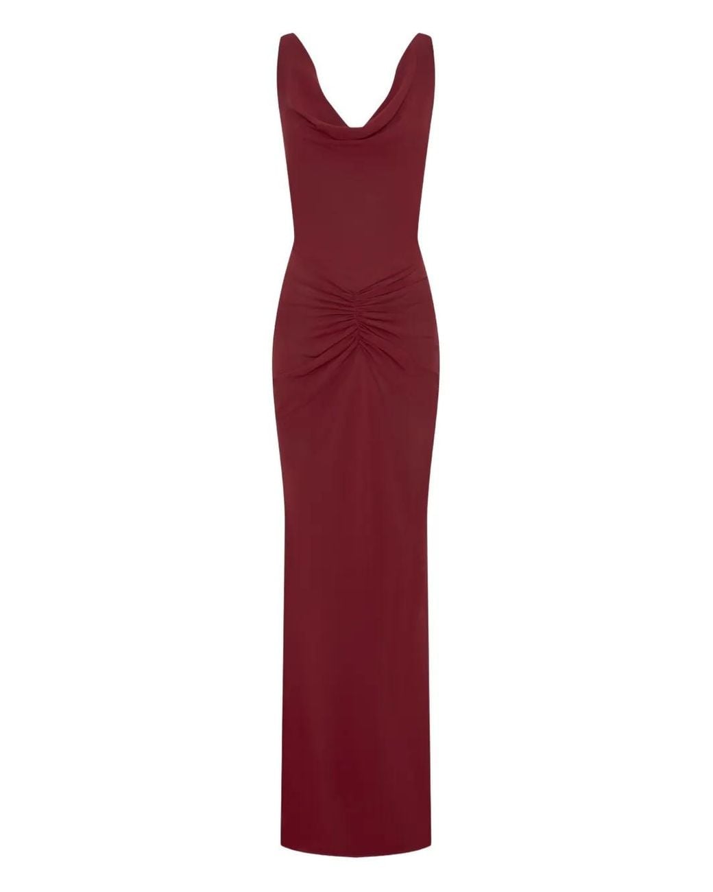Nicholas Red Calia Cutout Cowl-Neck Column Gown
