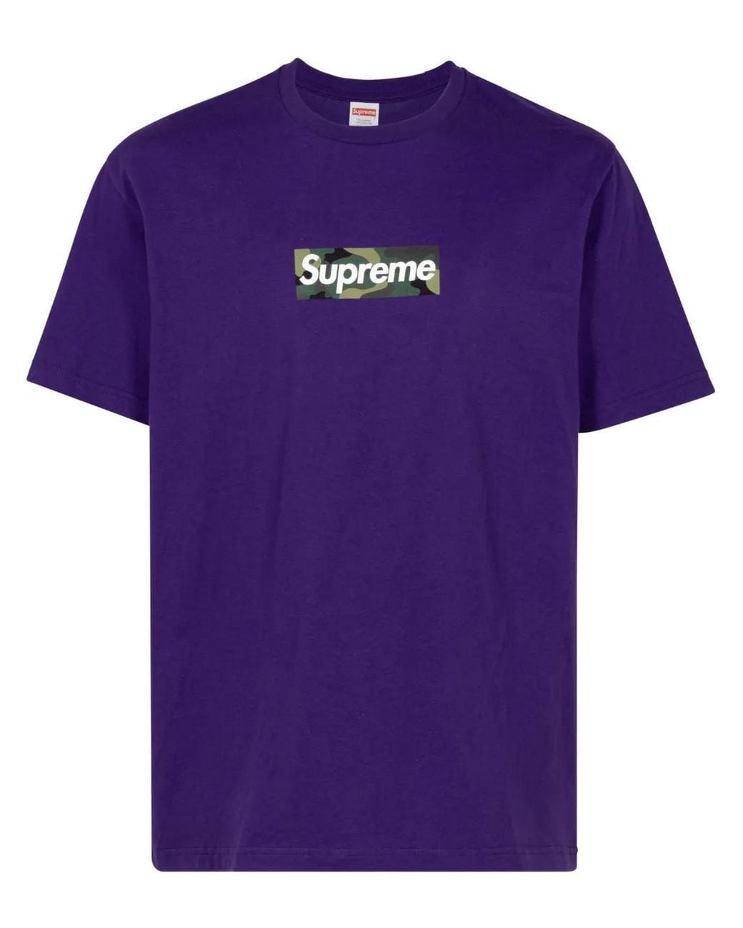 Supreme Purple Box Logo Cotton T-Shirt