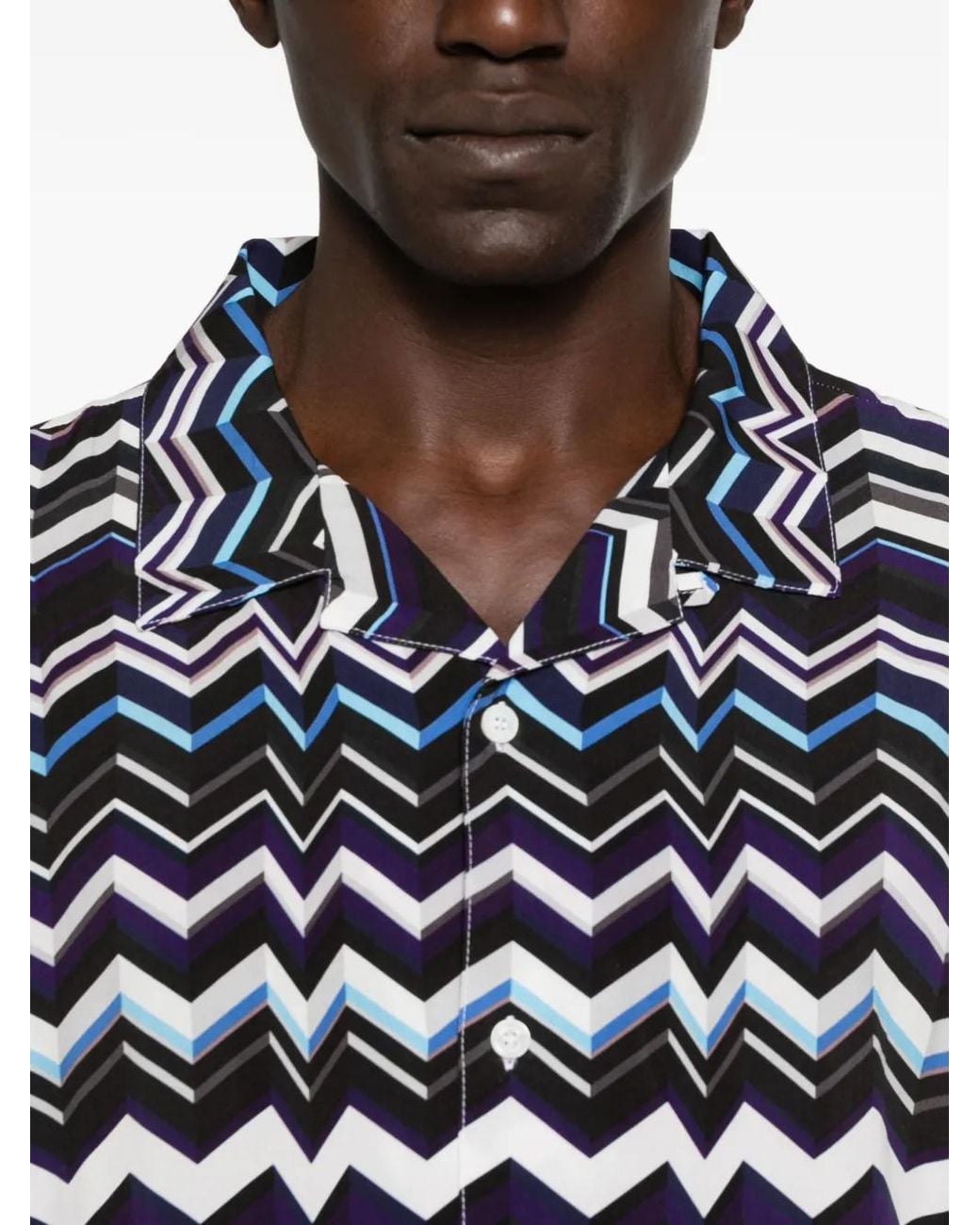 Missoni Blue Zigzag-Print Shirt for men