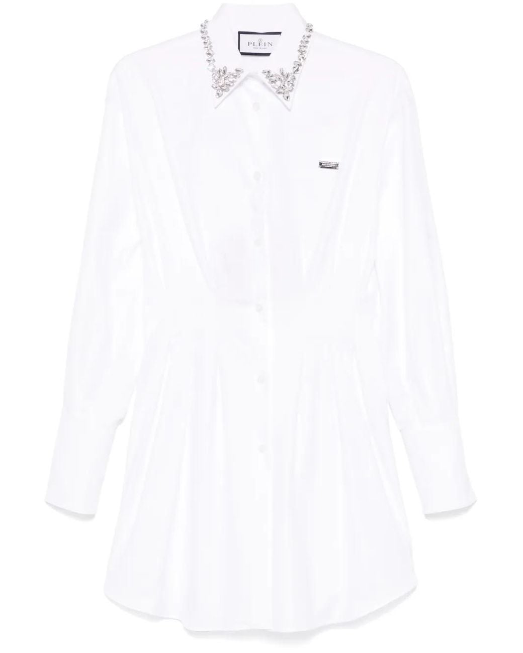 Philipp Plein White Mini Shirt Dress
