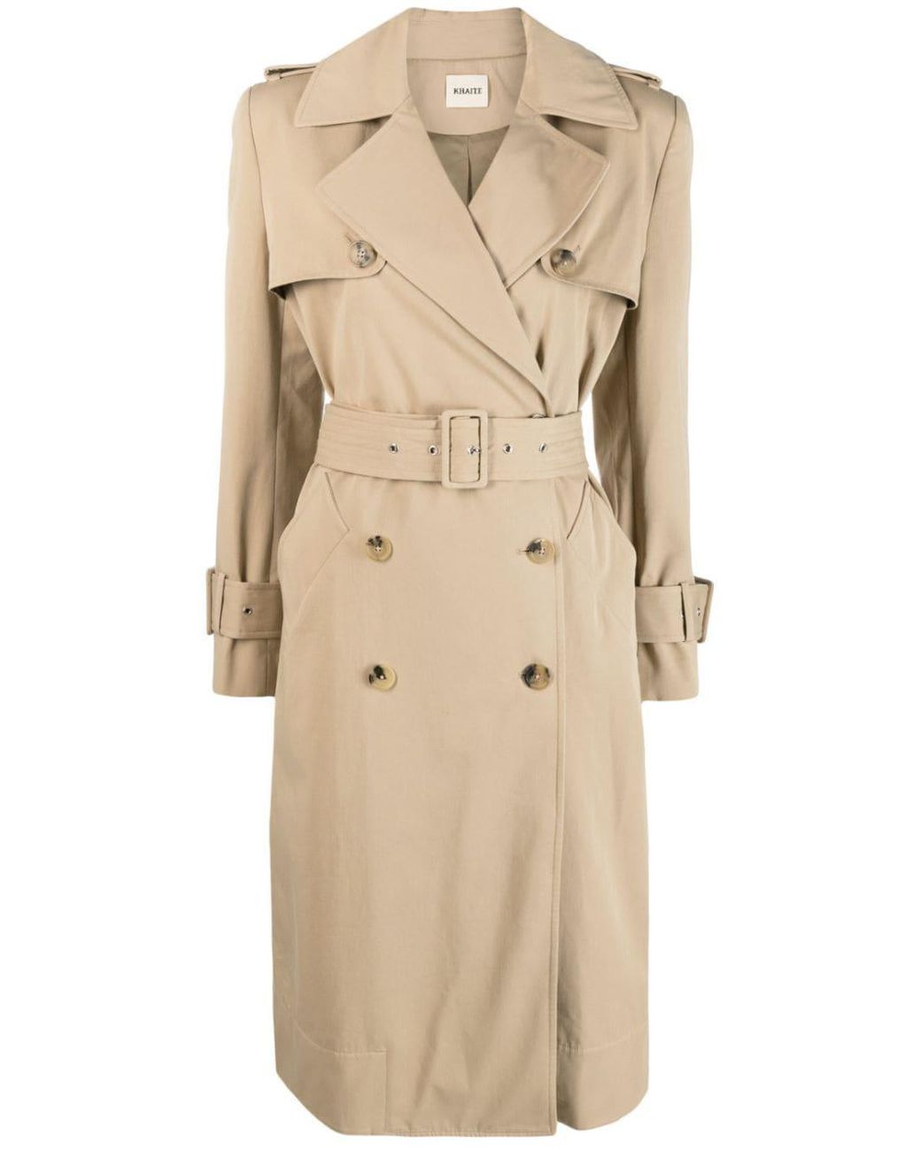 Khaite Double-breasted Cotton Trench Coat in Natural | Lyst