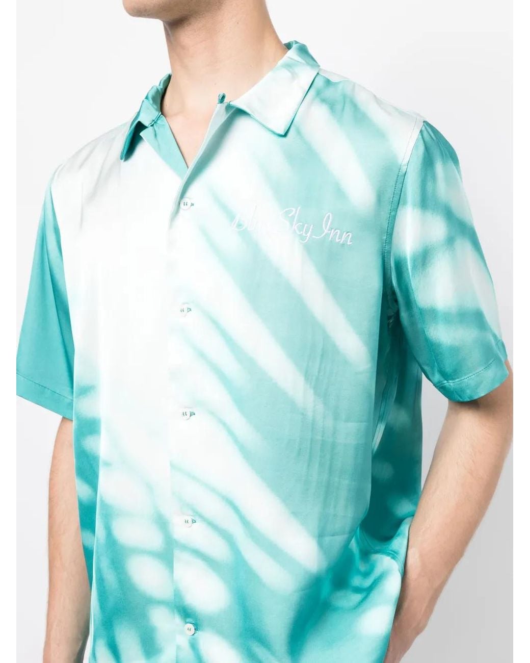 BLUE SKY INN Blue Graphic-Print Short-Sleeve Shirt for men