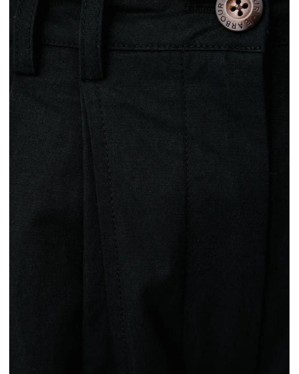 Barbour Black Glynis Pleated Wide-Leg Jeans