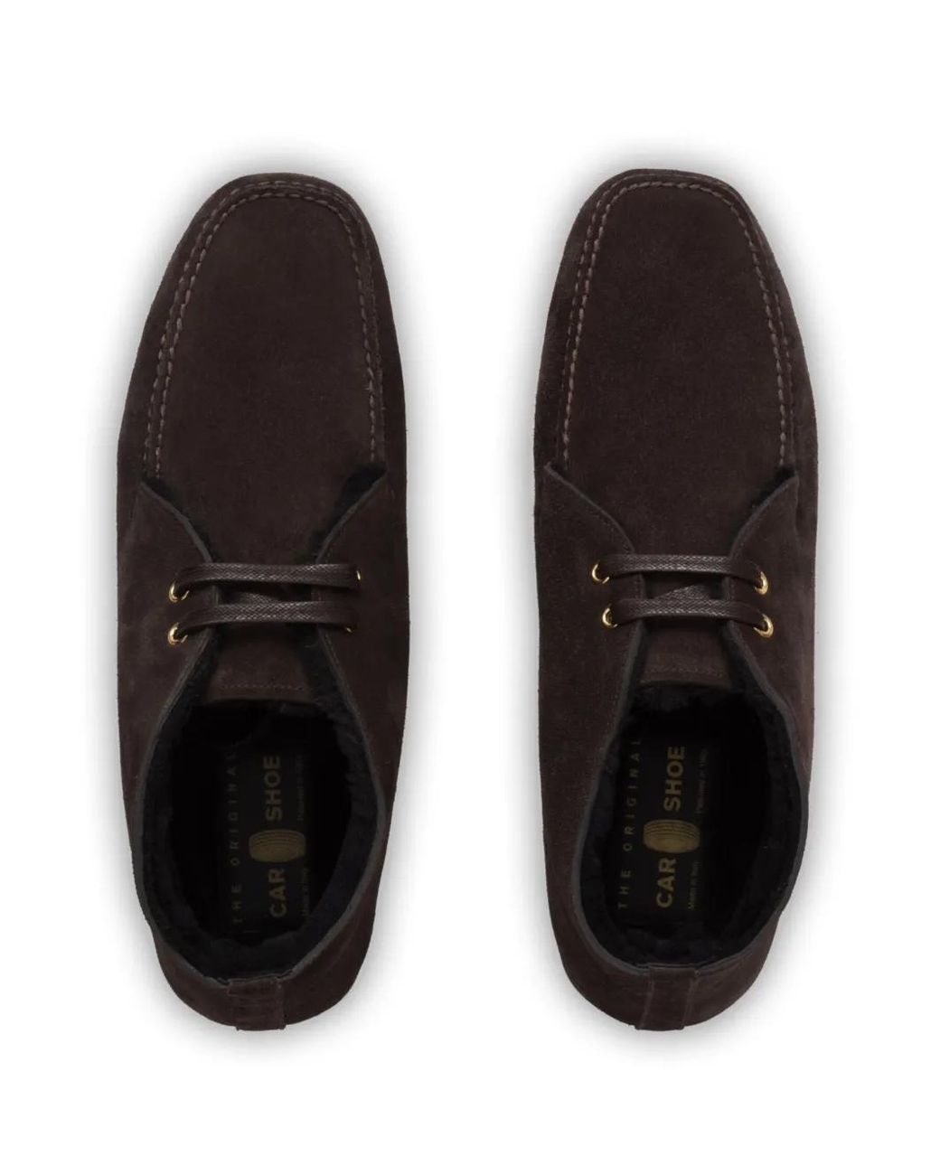 Car Shoe Black Fur-Lined Suede Driving Boots for men