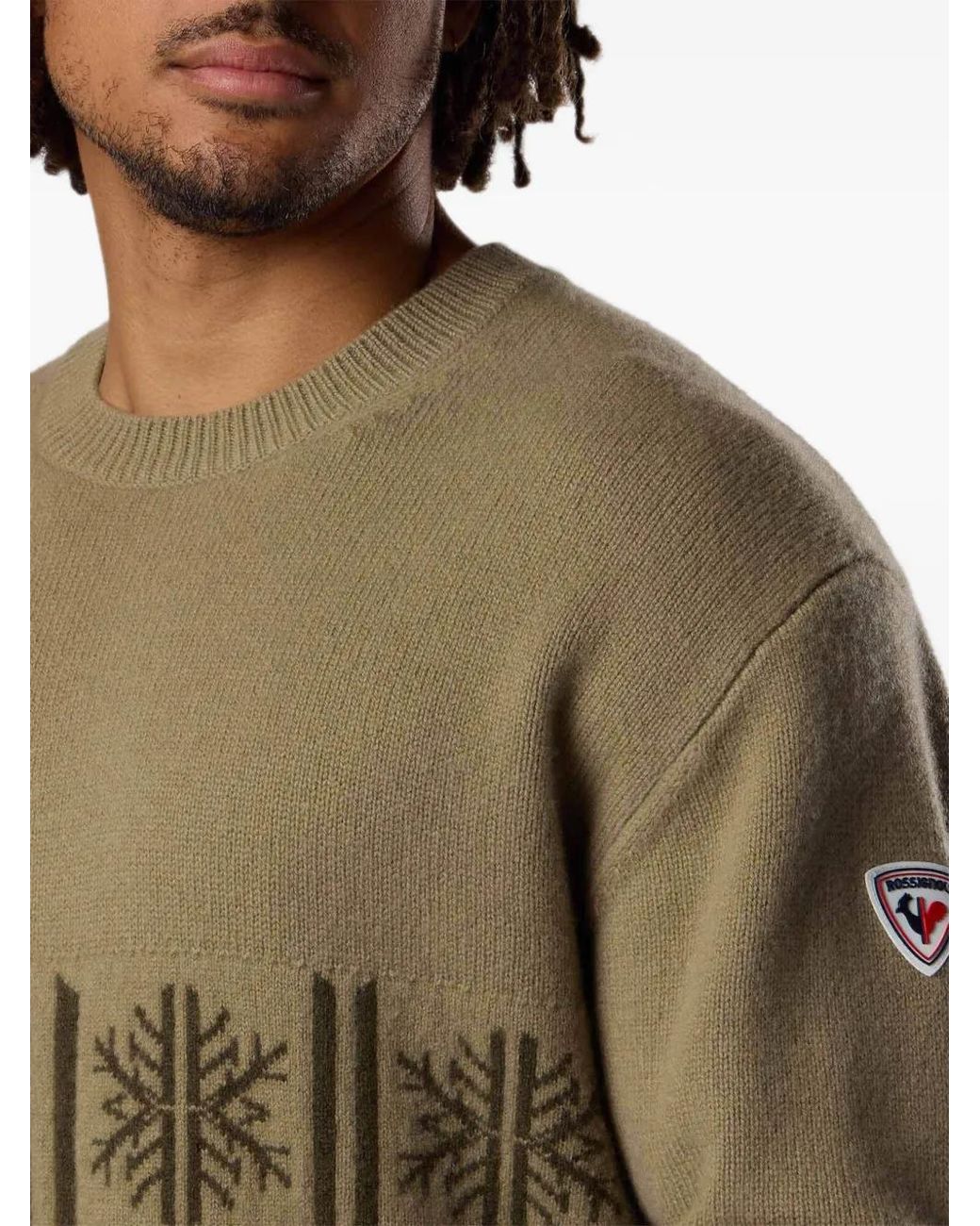 Rossignol Green Patterned Crewneck Sweater for men