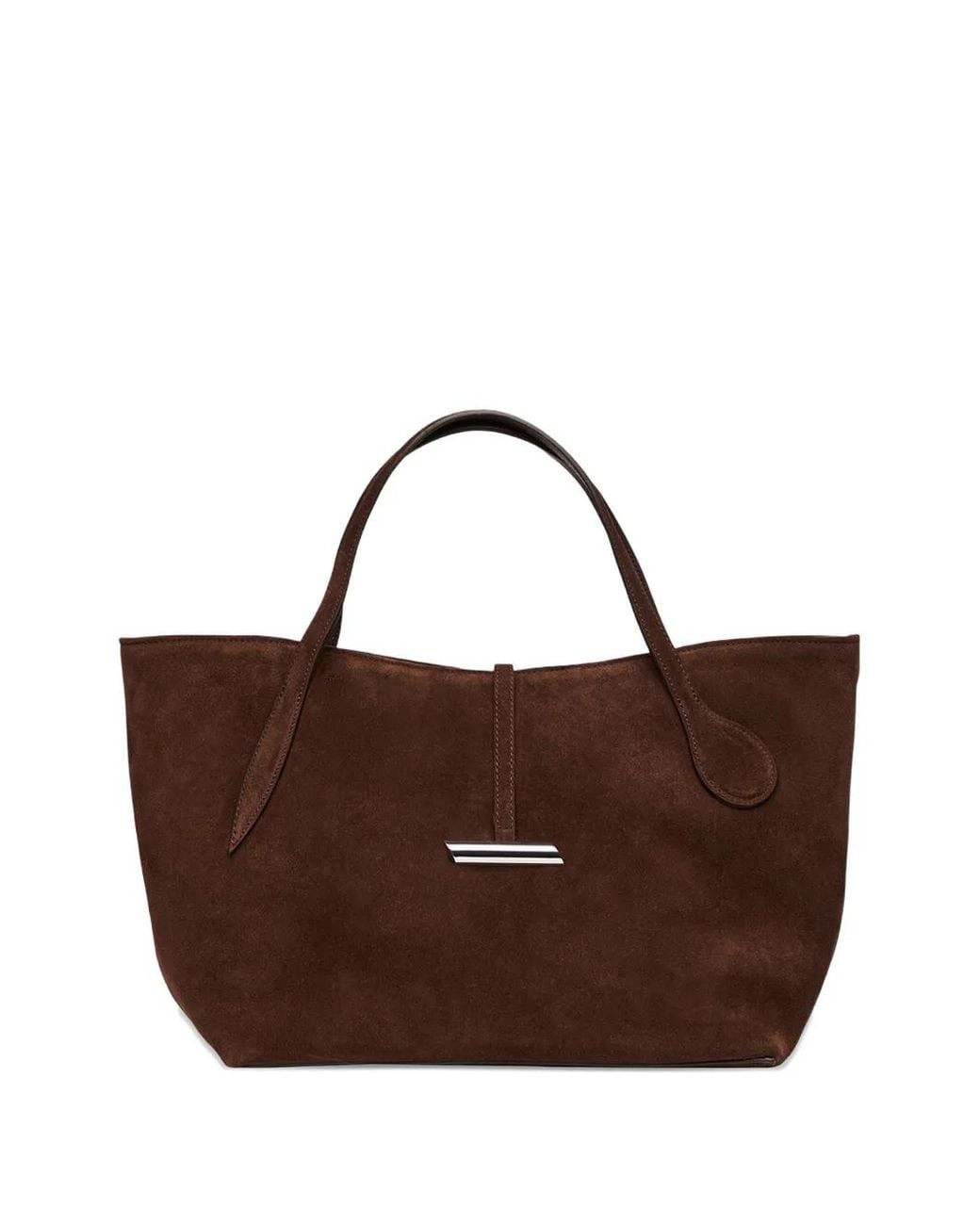 Liffner Brown Petite Penne Calf Suede Tote Bag