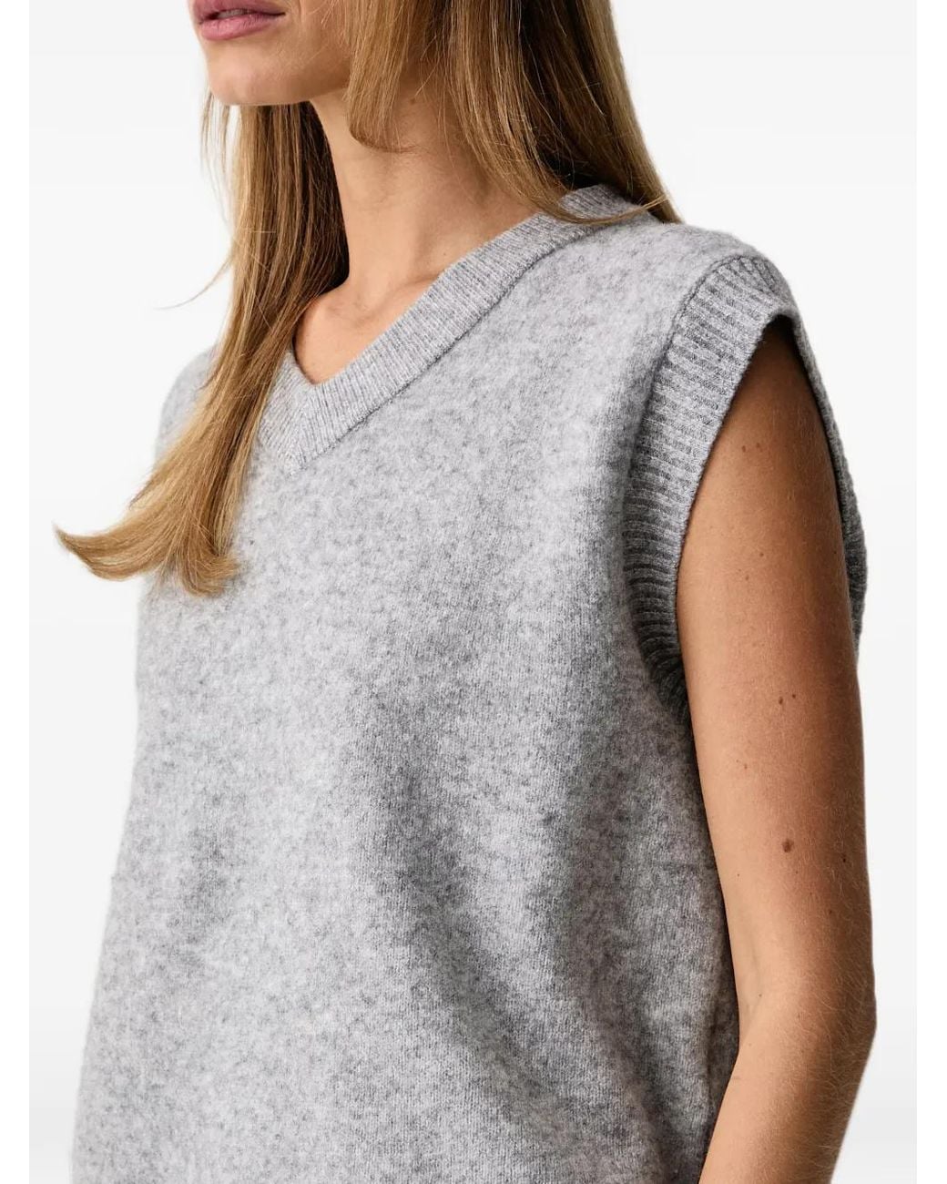 Marc O' Polo Gray V-Neck Knitted Vest