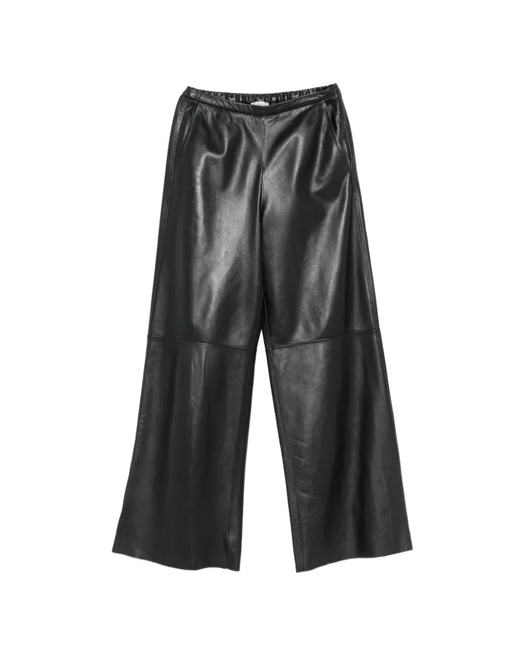 Forte_forte Gray Wide-Leg Leather Trousers