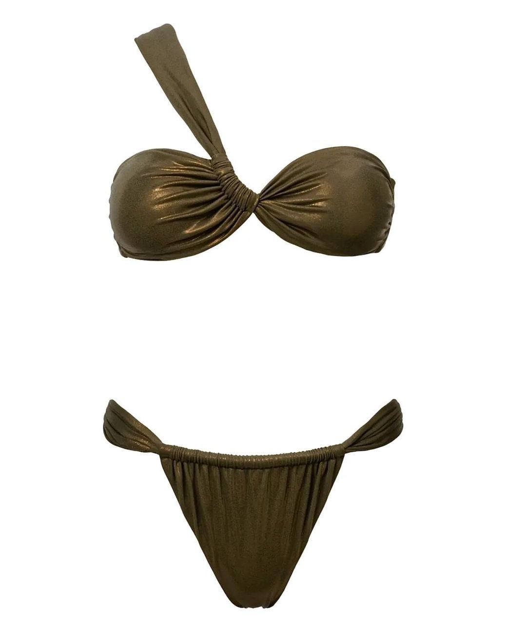 SOFIA ERHAN Chiara Asymmetrische Bikini in het Green