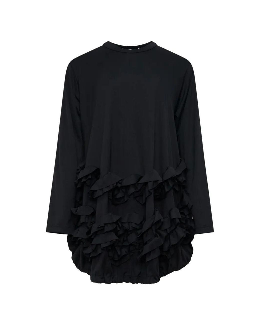 Comme des Garçons Black Draped Ruffled Top