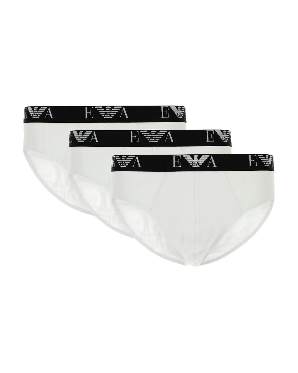 Emporio Armani Black Logo-Detailed Briefs (Pack Of Three) for men