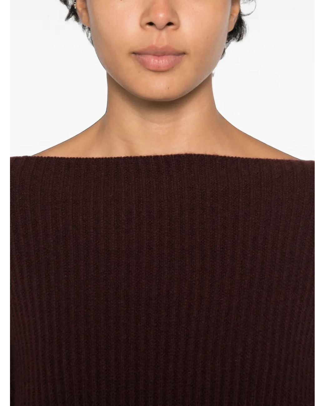 Dusan Red Ribbed-Knit Boat-Neck Sweater