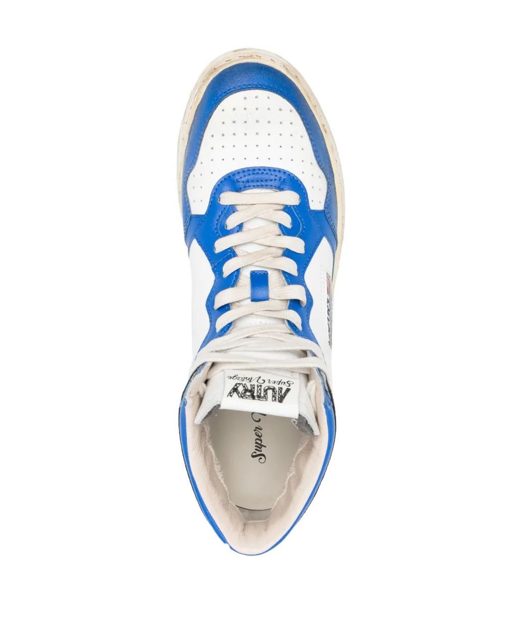Autry Blue Distressed-Effect Hi-Top Sneakers for men