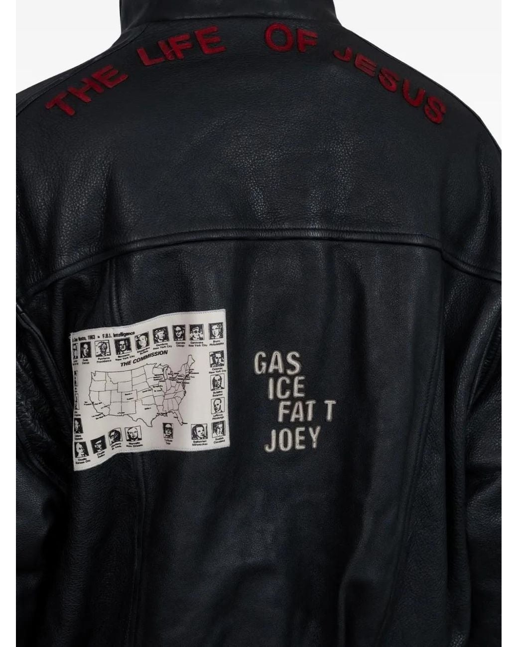 PALY Black Leather Bomber Jacket for men