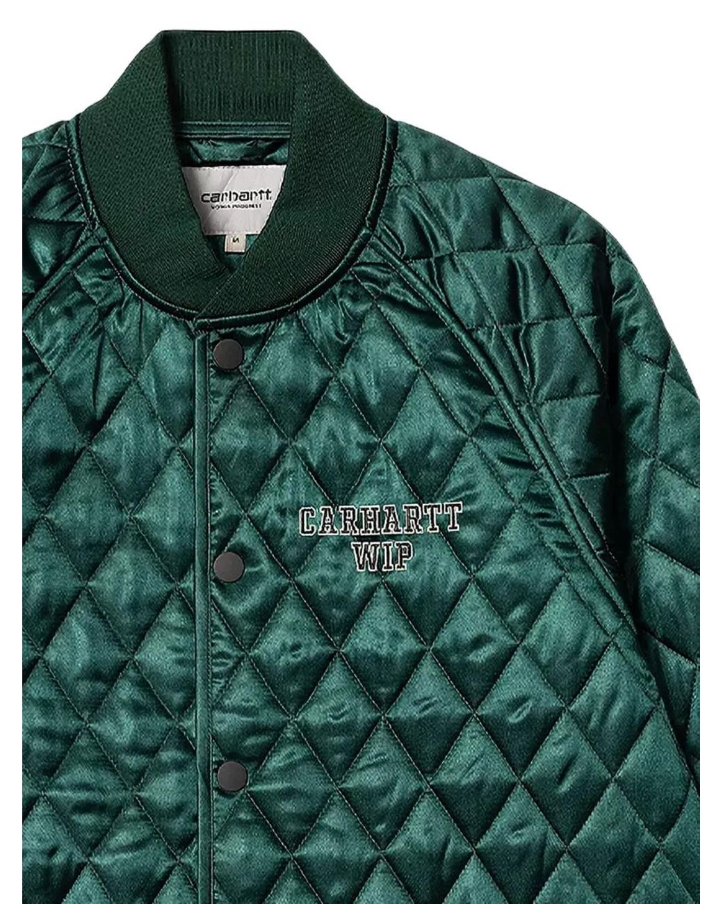 Carhartt Green Alumni Liner Quilted Bomber Jacket for men