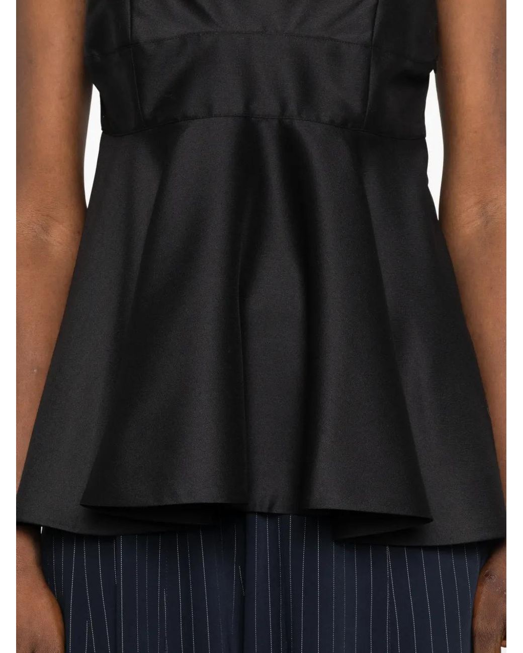 Rohe Black Bustier Peplum Top