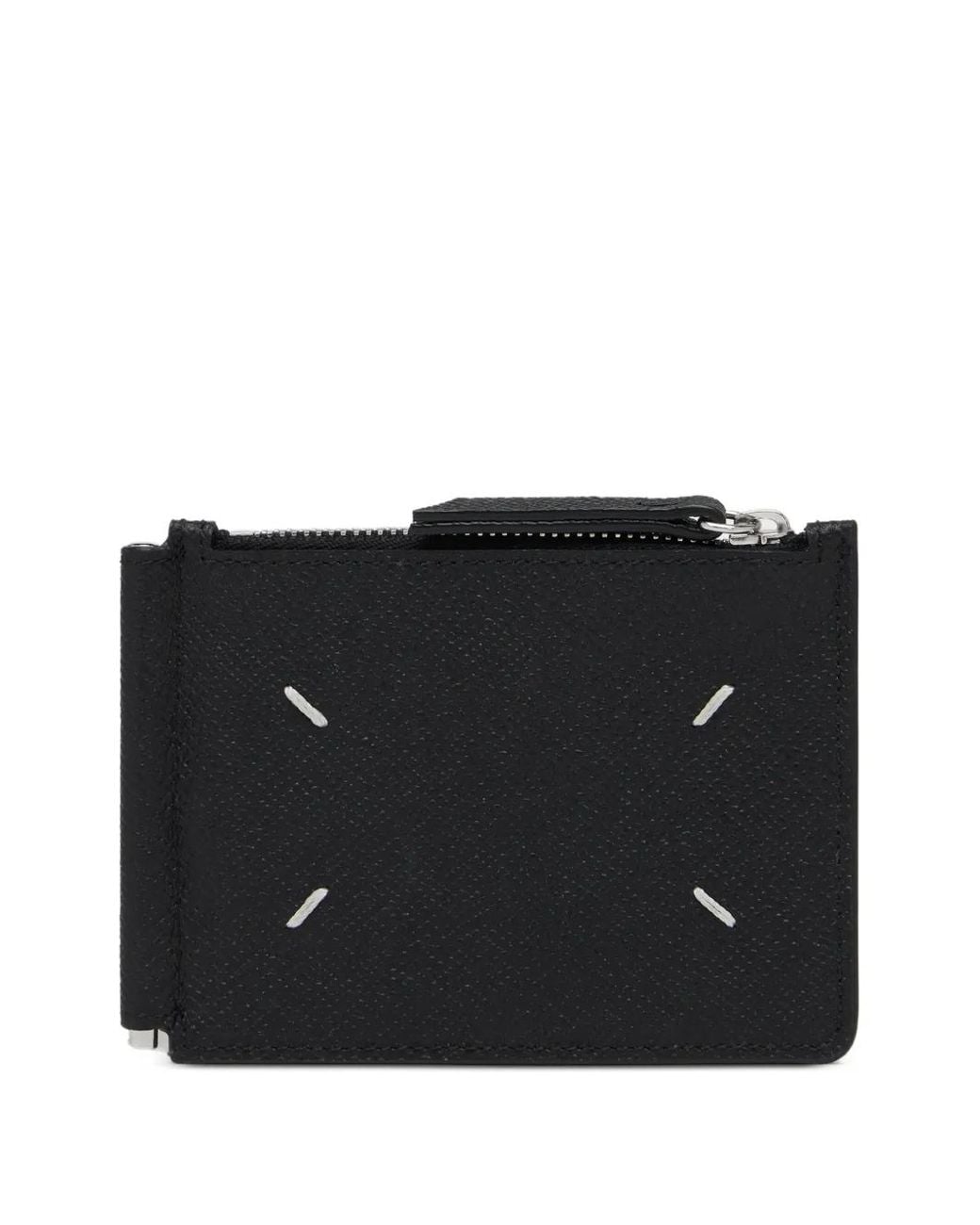Maison Margiela Black Four-Stitch Money-Clip Wallet