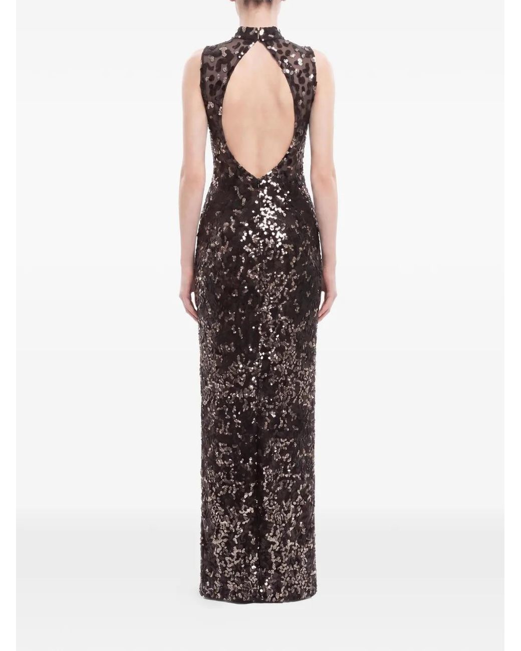 Saiid Kobeisy White Sequin-Embroidered Sleeveless Maxi Dress