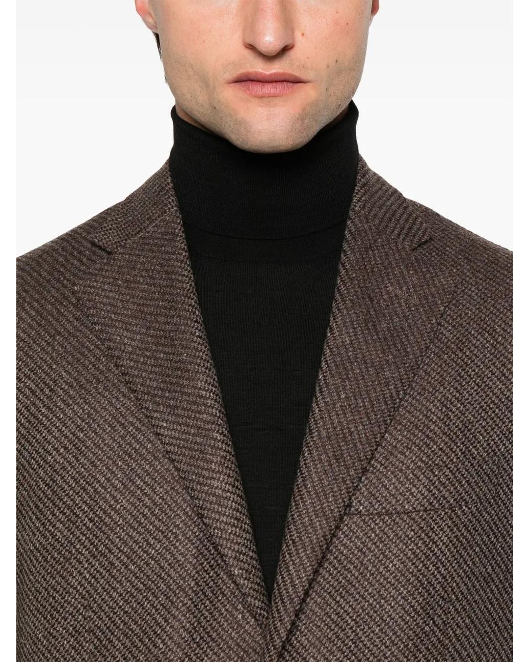 Corneliani Brown Single-Breasted Blazer for men