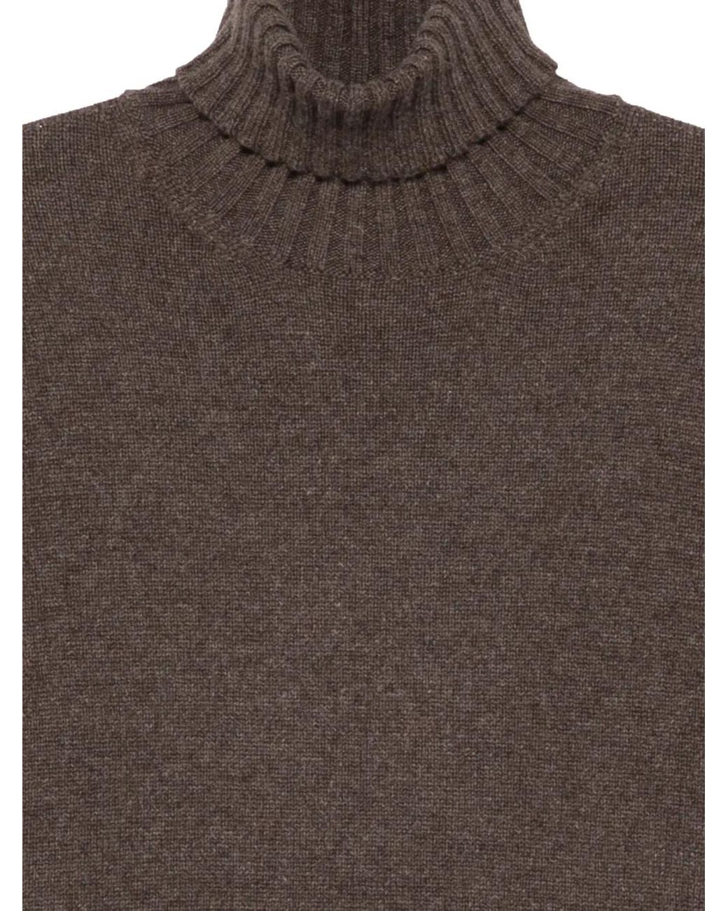 Dell'Oglio Brown Roll-Neck Sw for men
