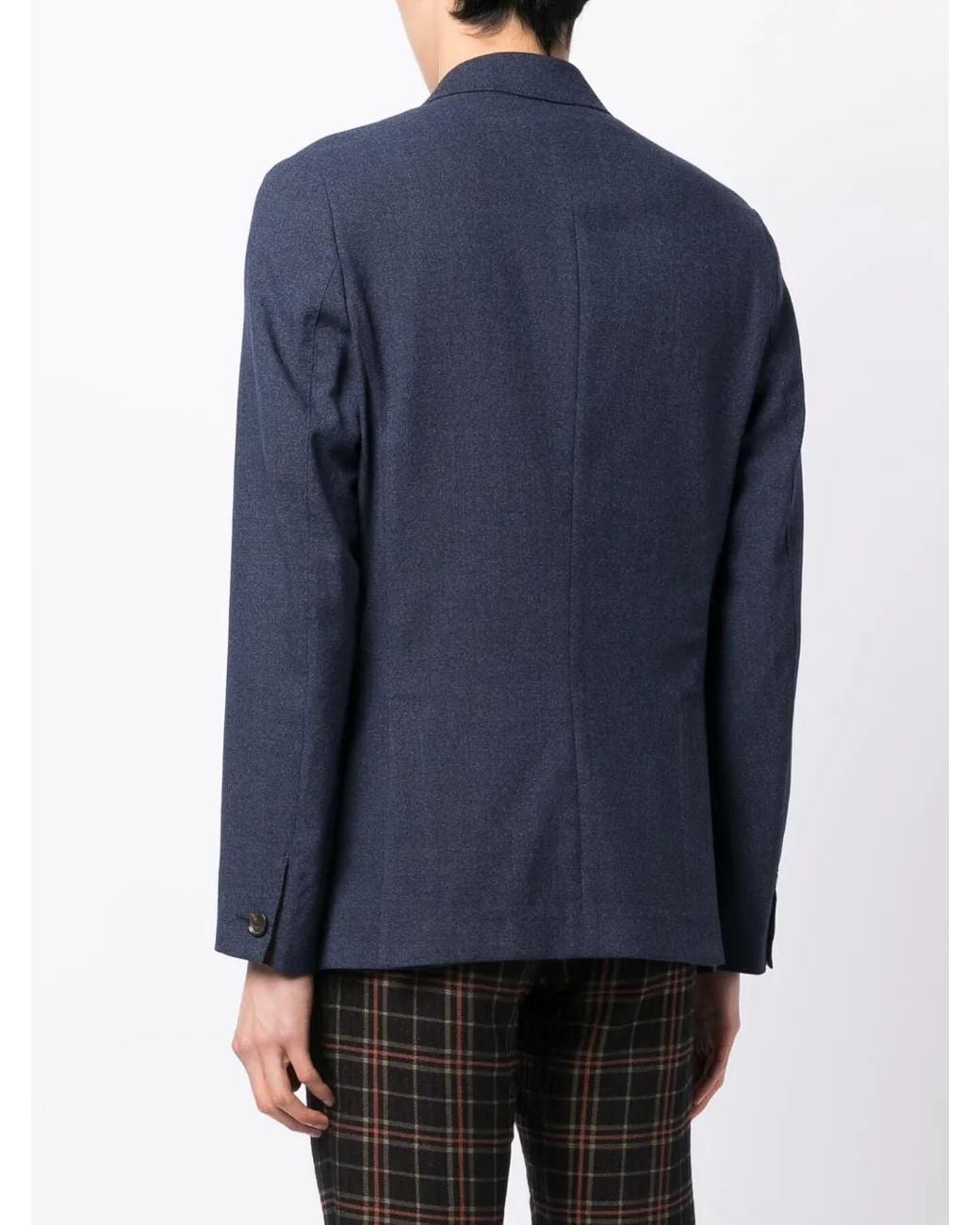 Paul Smith Blue Single-Breasted Wool Blazer for men
