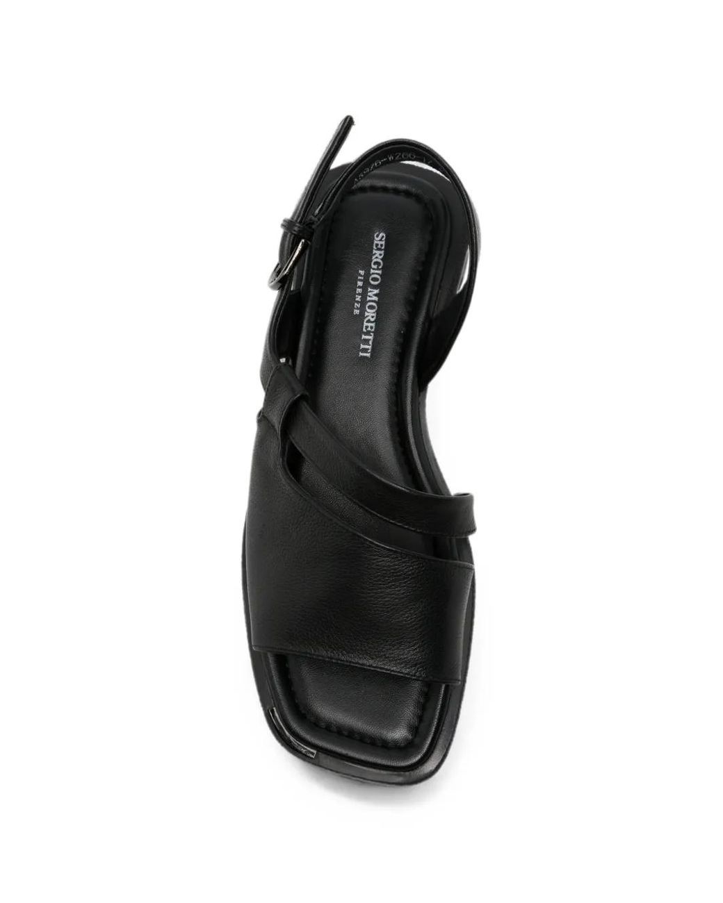 SERGIO MORETTI FIRENZE White Buckle-Fastening Leather Sandals