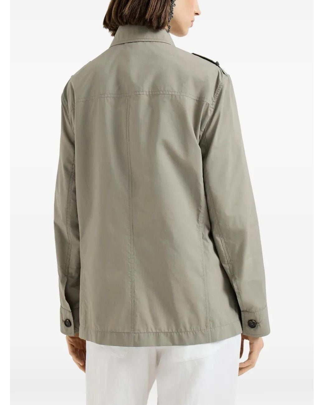 Chaqueta Con Bolsillos Con Solapa Brunello Cucinelli de color Gray