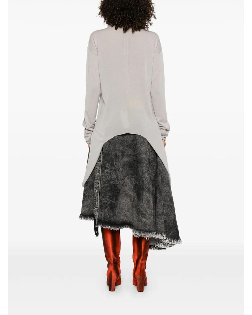 Rick Owens White Pullover mit Schlitz