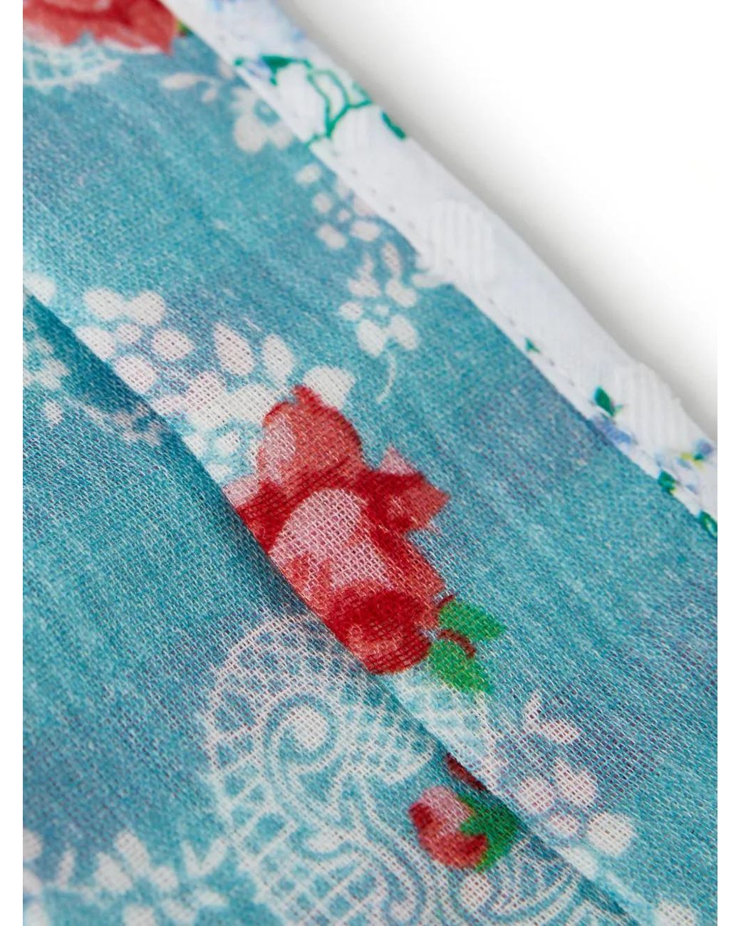LoveShackFancy Blue Floral-Print Face Mask