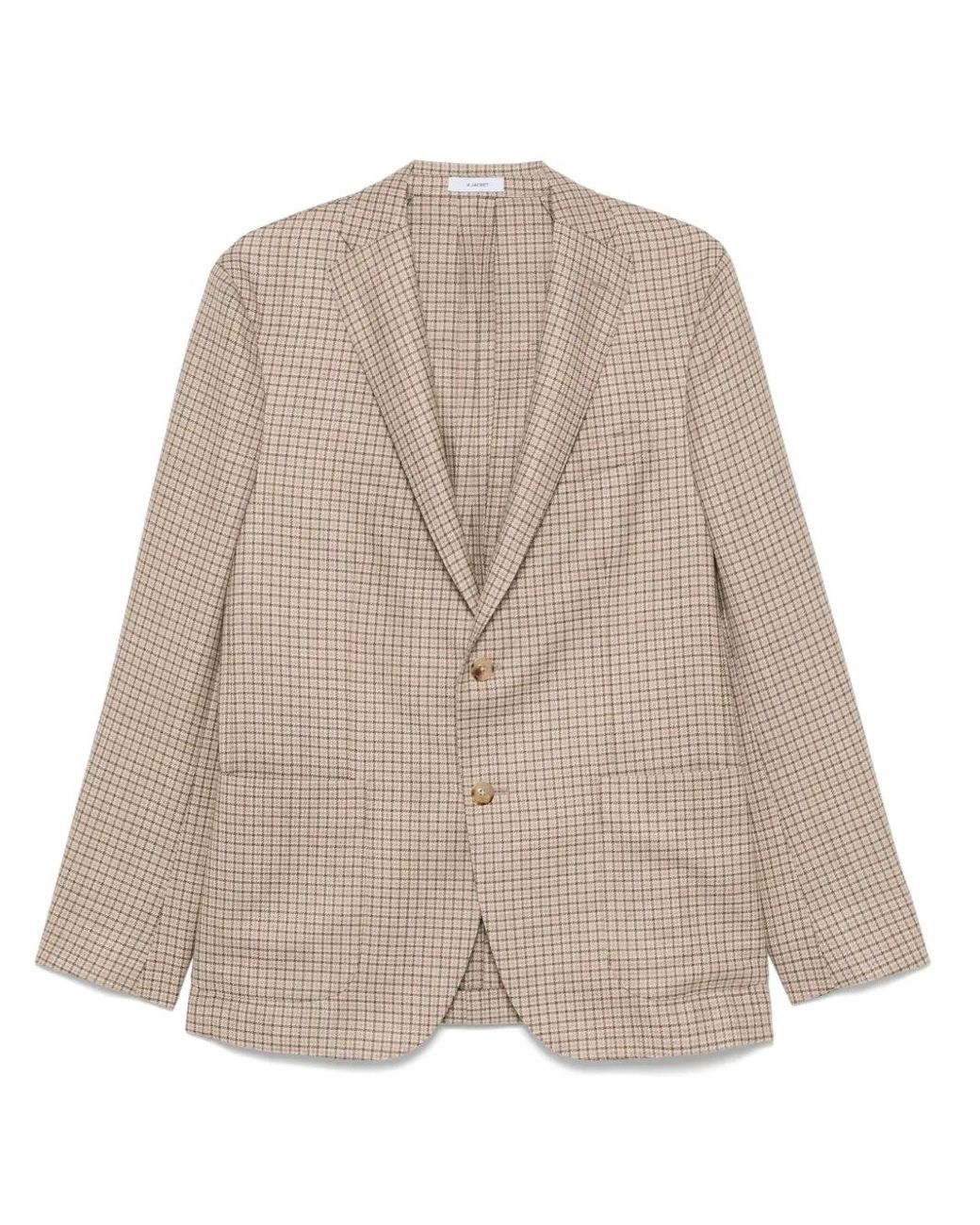 Boglioli Geruite Blazer in het Natural voor heren