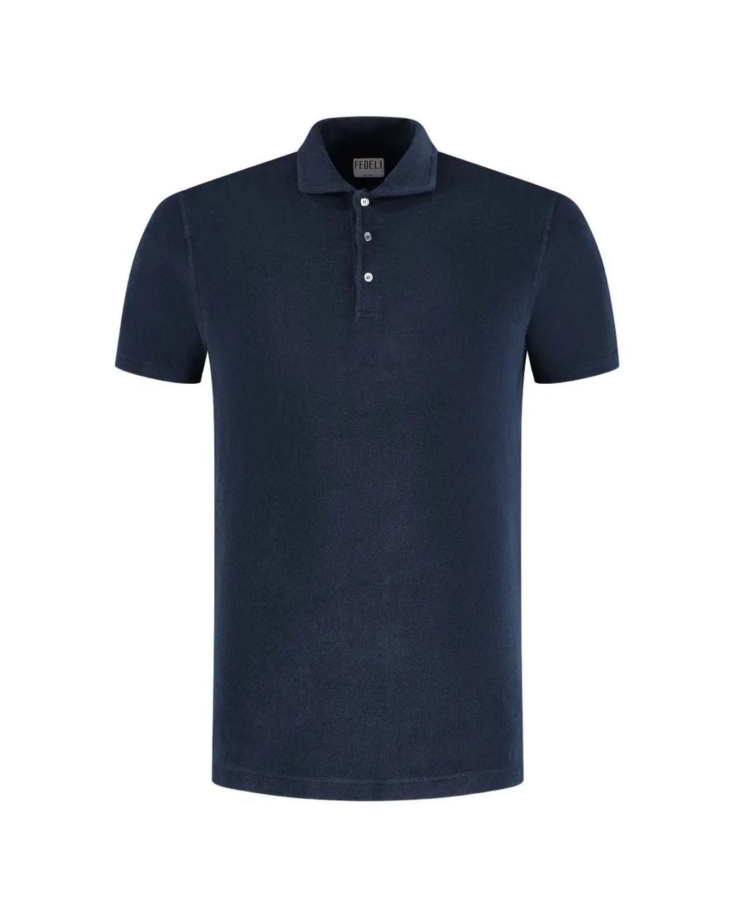 Polo Boutonné À Poche Poitrine Fedeli pour homme en coloris Blue