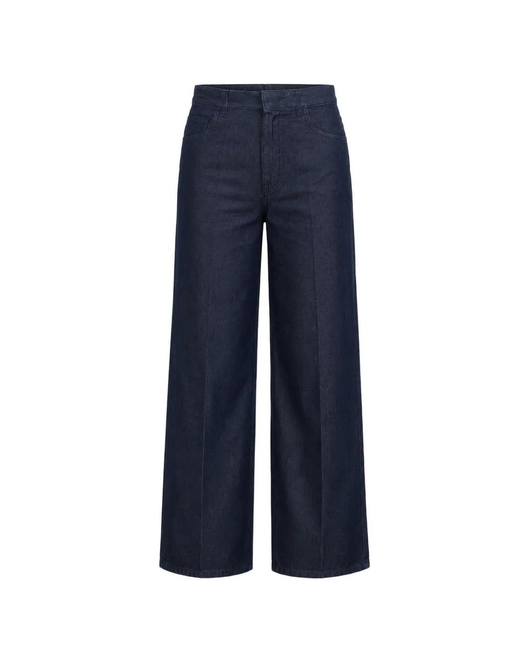 Sa Su Phi Blue Pressed-Crease Wide-Leg Jeans
