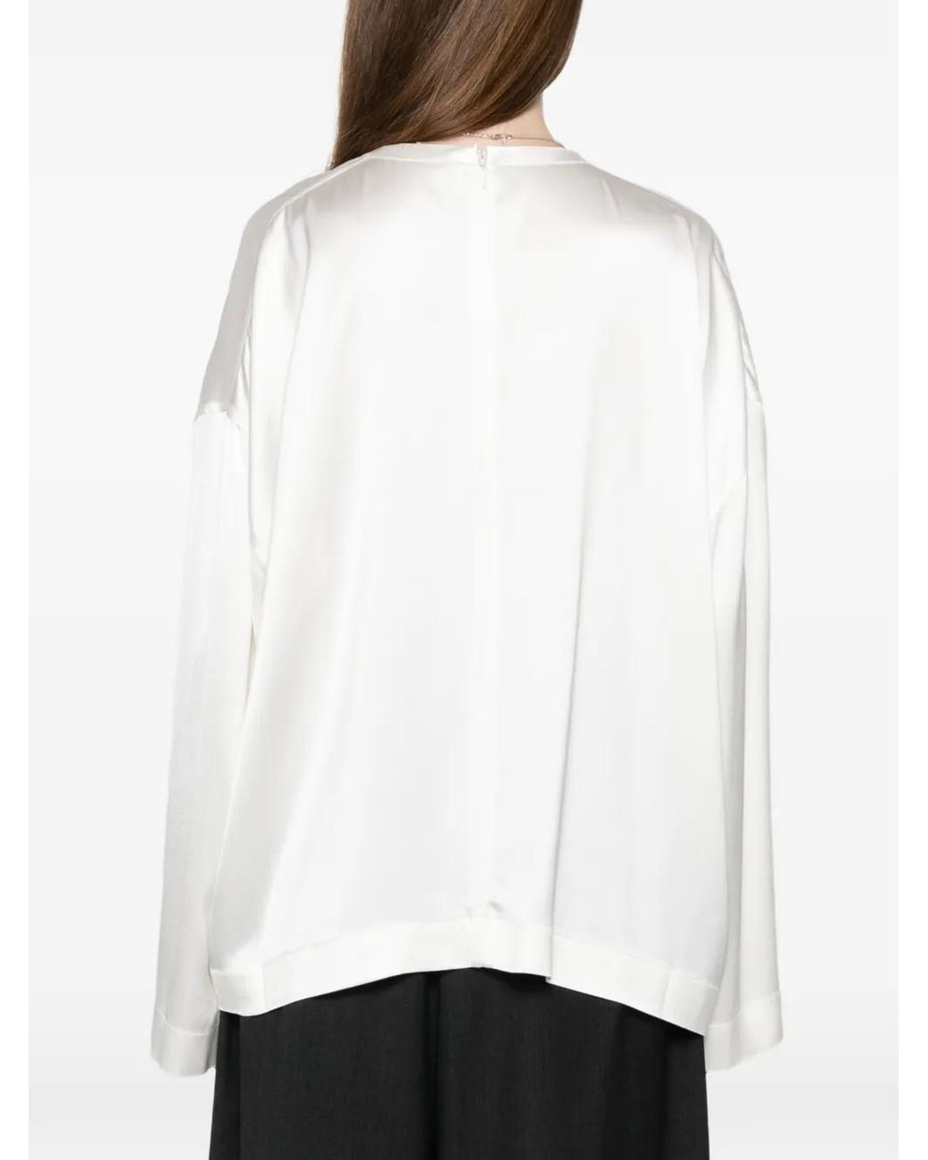 Totême White "Boxy Satin" Top