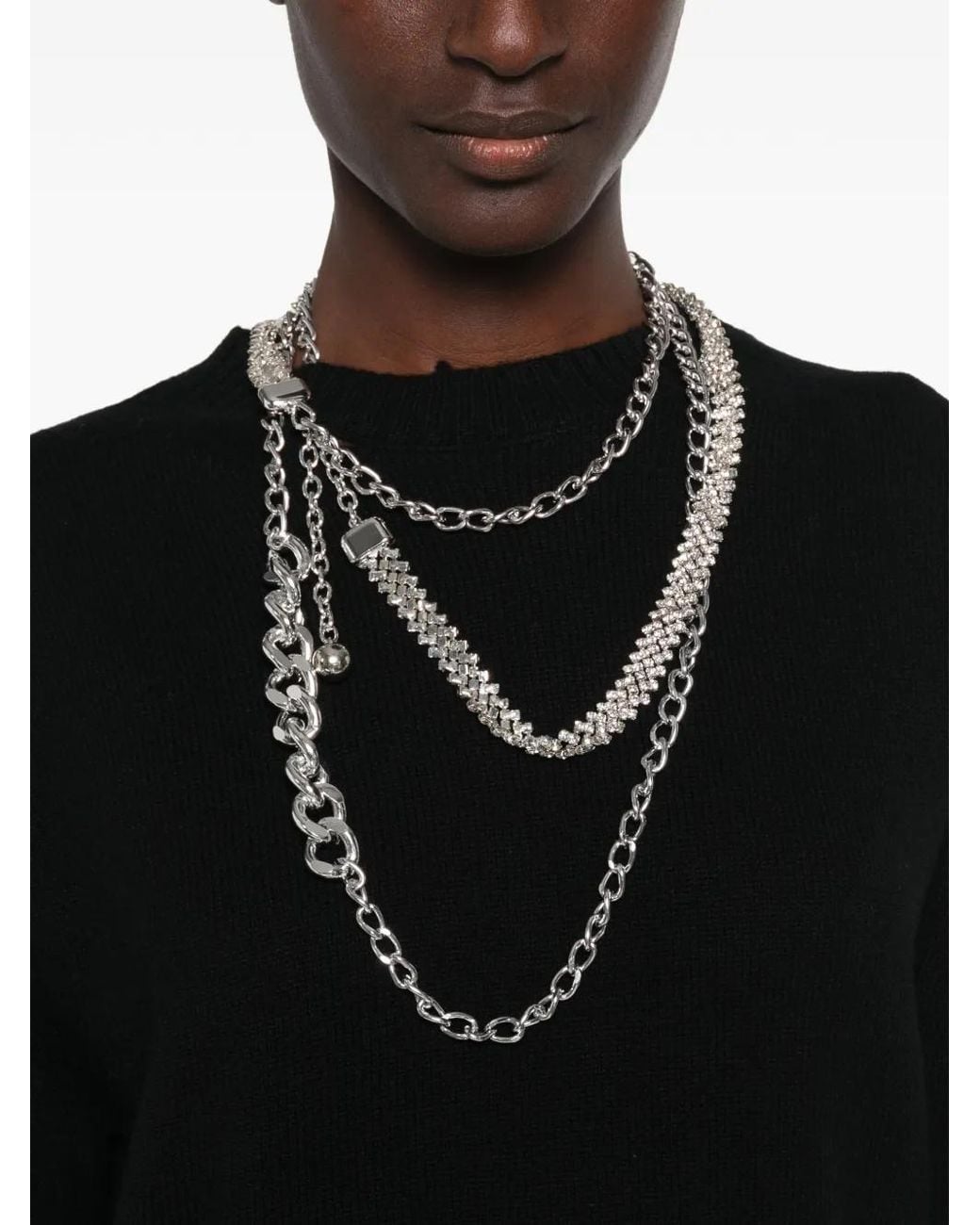 Circus Hotel Black Chain-Embellished Sweater