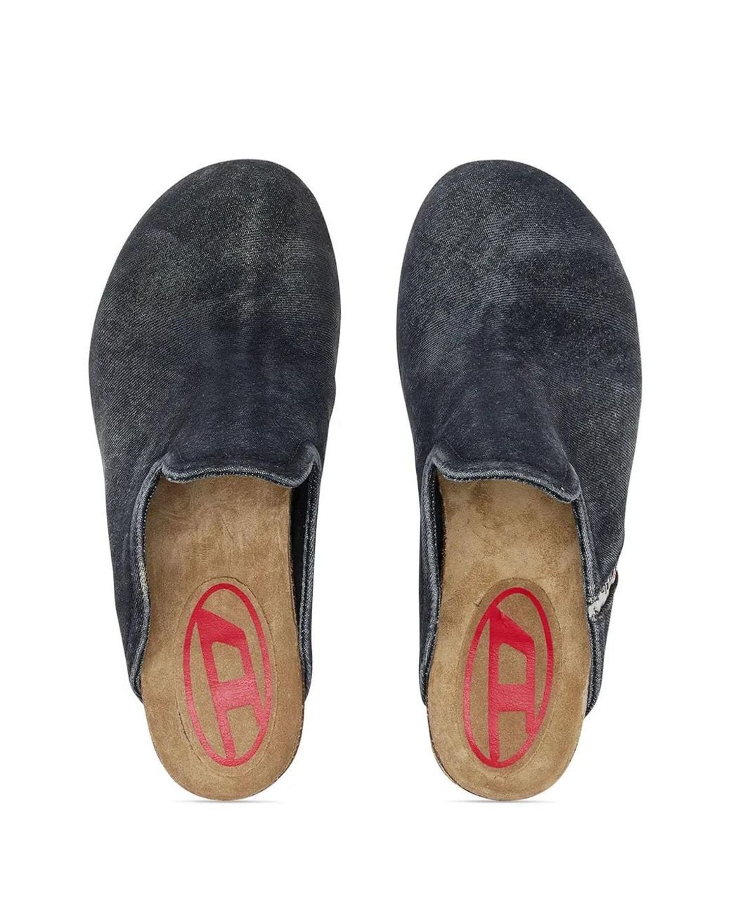 DIESEL Gray Woodstock Heeled Mules