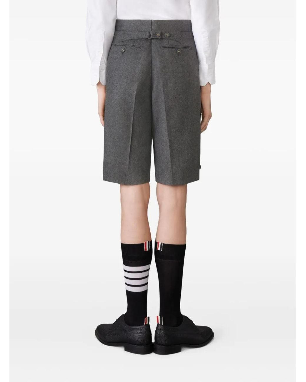 Thom Browne Gray Solid Wool Flannel Bermuda Shorts