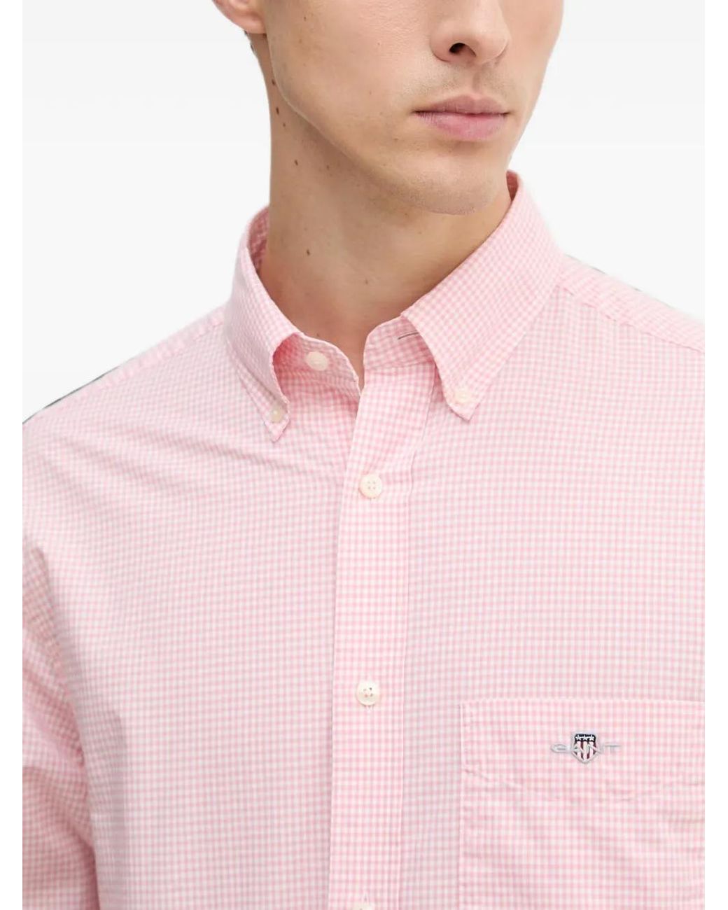 Gant Pink Gingham Button-Down Shirt for men