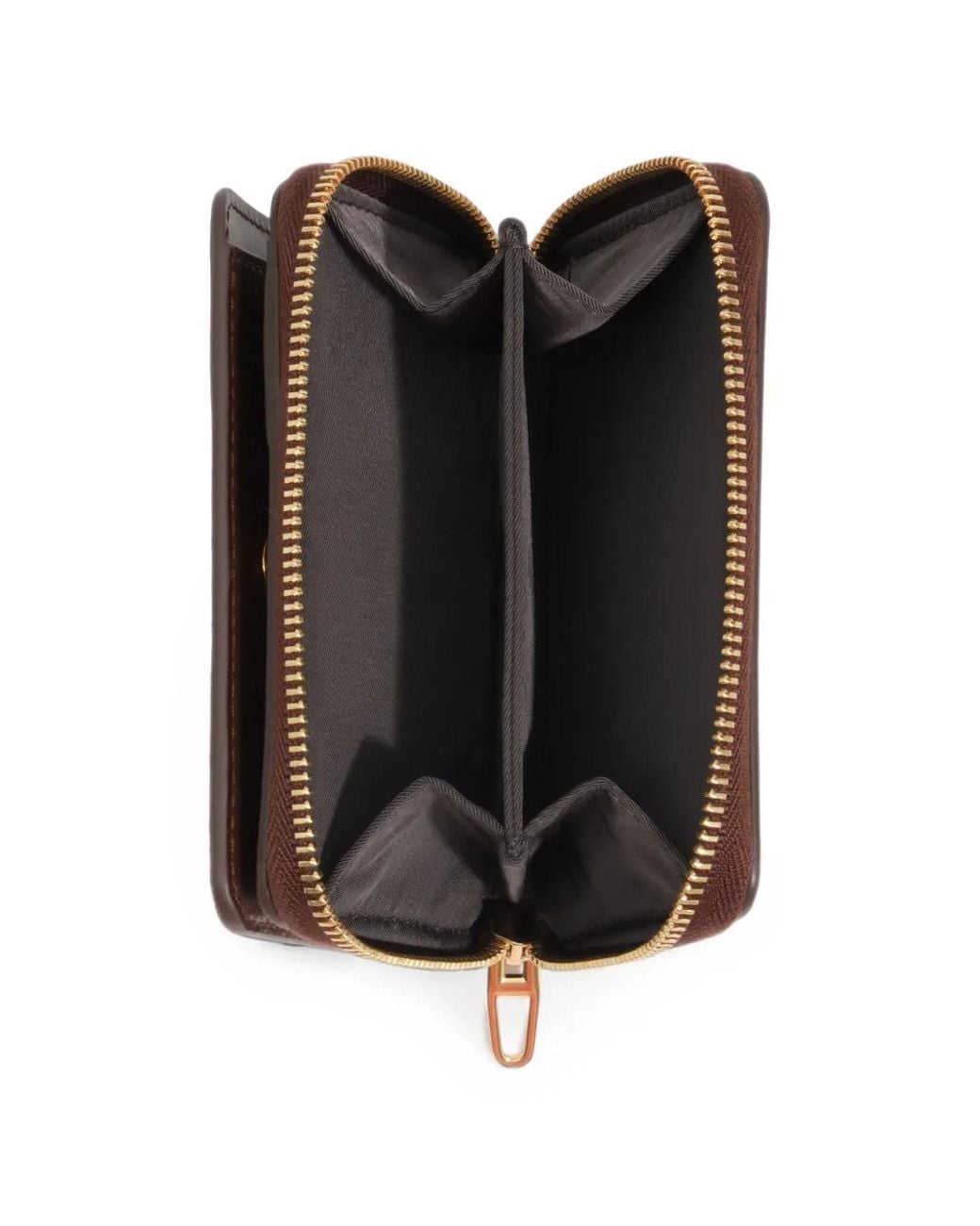 Bimba Y Lola Brown Dark Tan Leather Lapel Wallet