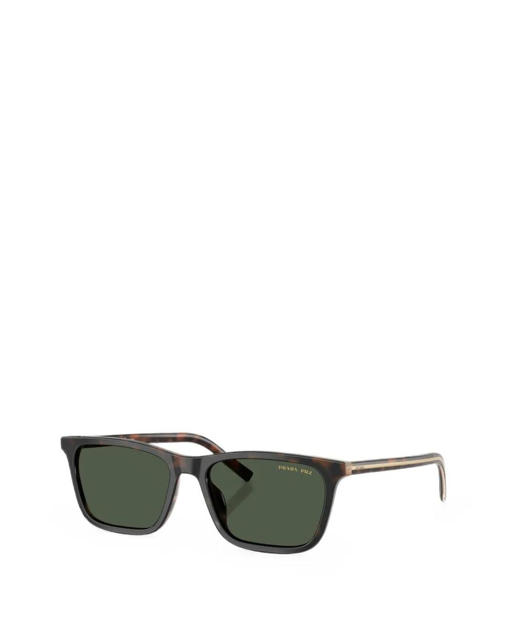 Prada Green Pr D19S Rectangle-Frame Sunglasses for men