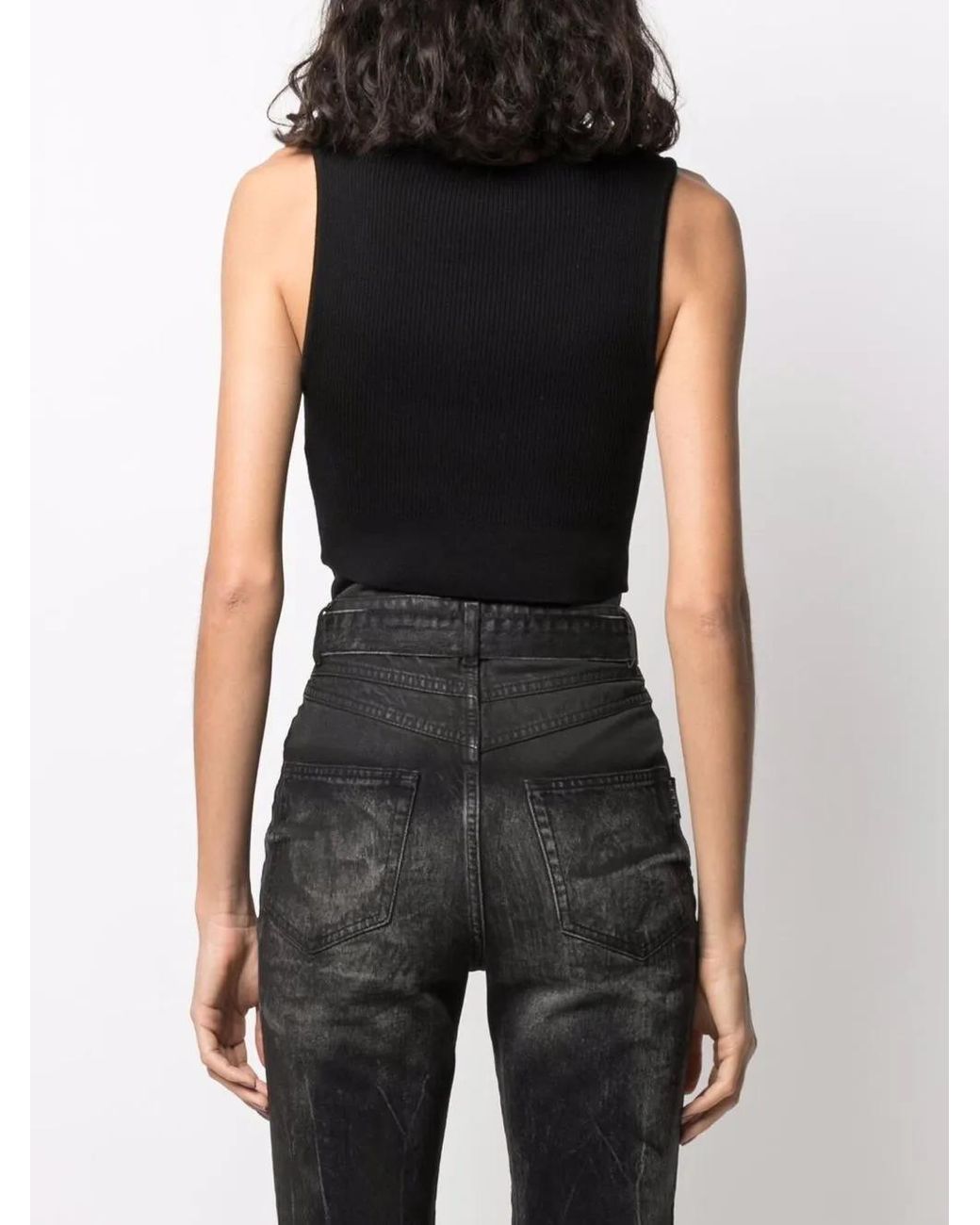 Philipp Plein Black Signature Wool Cropped Top