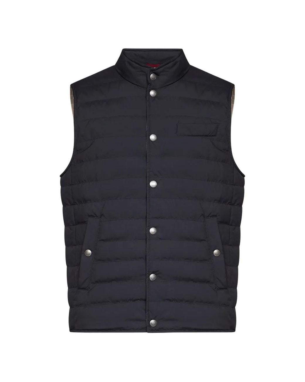 Brunello Cucinelli Blue Padded Vest Nylon for men